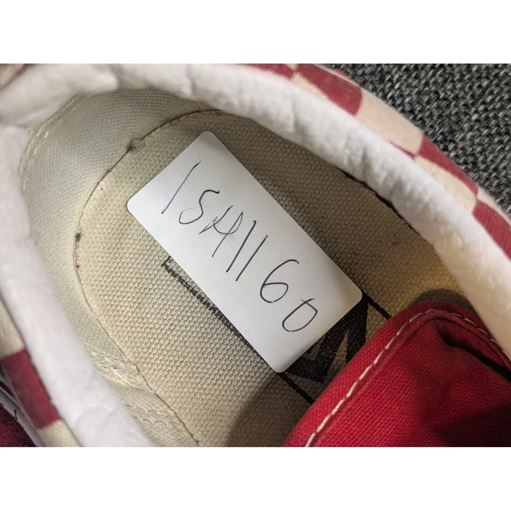 Vans Old‎ Skool Red & White Check Low Top Sneakers Size 8 Men / 9.5 Women Skate